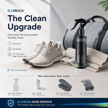 BlueRoca 2-in-1 shoe deodoriser and disinfectant for everyday footwear care