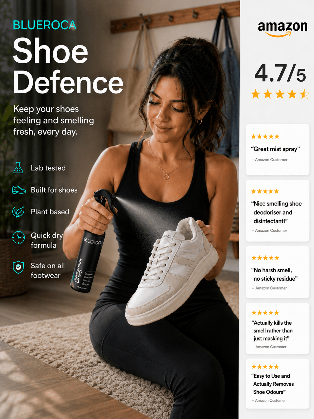 Bluecoca Shoe Defence Shoe deodoriser and Shoe disinfectant by Blueroca