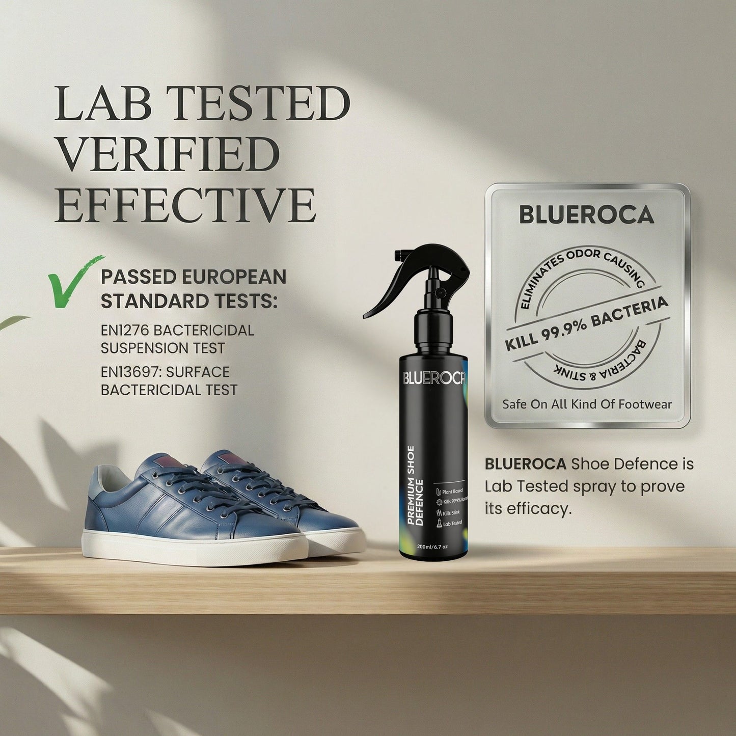 Bluecoca Shoe Defence Shoe deodoriser and Shoe disinfectant by Blueroca